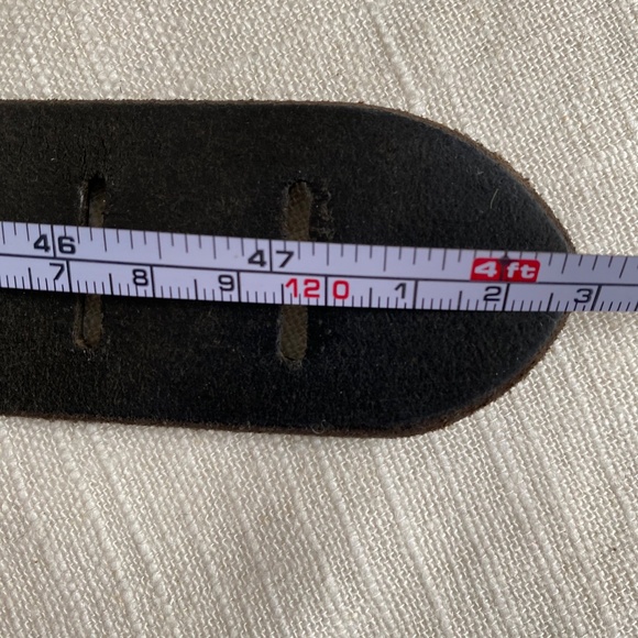 NWOT Free People chunky brown leather belt with brass buckle Sz M/L - Picture 9 of 10